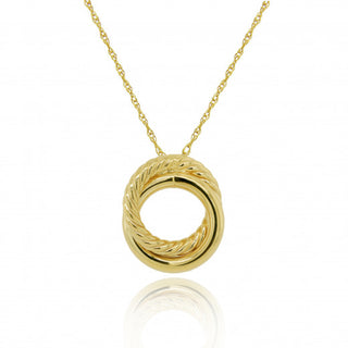 9ct Yellow Gold Rope Link Pendant Necklace