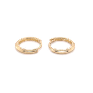9ct Yellow Gold Rounded Clicker Hoops