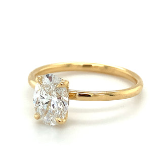 Millie - 18ct Yellow Gold 1.09ct Laboratory Grown Oval Solitaire with Hidden Halo