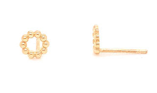9ct Yellow Gold Dotted Open Circle Stud Earrings
