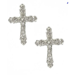 Sterling CZ Cross Earrings