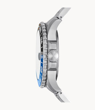 Fossil - Gent’s Blue GMT Stainless Steel Watch
