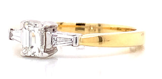 Allison - 18ct Yellow Gold Emerald Cut Three Stone Diamond Engagement Ring