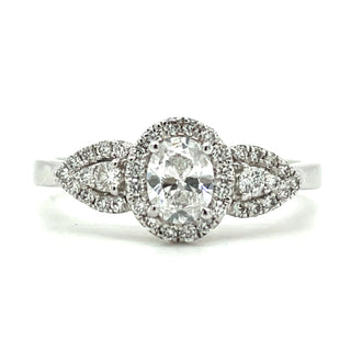 Kimberly - 18ct White Gold 0.60ct Oval & Side Diamonds Engagement Ring