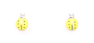 Sterling Silver Yellow Ladybird Stud Earrings