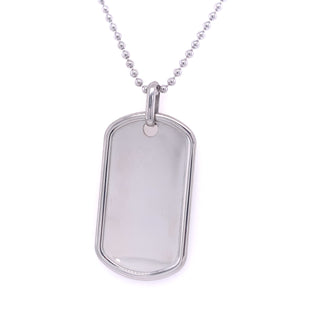 Sterling Silver Dog Tag & Chain