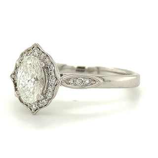 Brielle - Platinum 0.76ct Oval Halo Earth Grown Diamond Ring