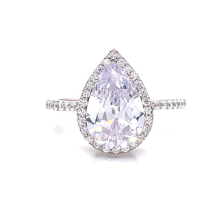 Sterling Silver Pear CZ Ring