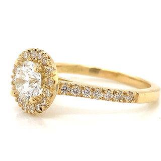 Poppy - 18ct Yellow Gold 1.22ct Laboratory Grown Round Halo Diamond Ring
