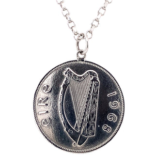 Tadgh Óg Solid Sterling Silver Hen & Chicks 1p Irish Coin Pendant