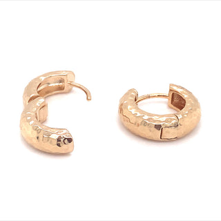 Yellow Gold Mini Hammered Hoops