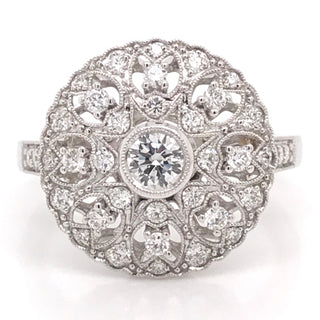 18ct White Gold Target Diamond Engagement Ring