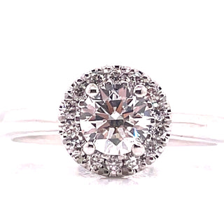 Avery - Platinum .74ct Round Halo Diamond Ring