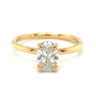Millie - 18ct Yellow Gold 0.79ct Laboratory Grown Oval Solitaire with Hidden Halo
