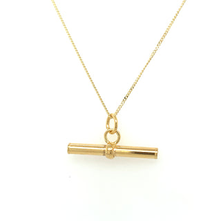 9ct Yellow Gold Polished T-Bar Necklace
