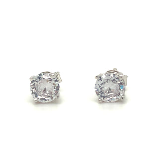 Sterling Silver Round Cz Stud Earring