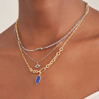 Ania Haie Silver Sparkle Chain Interlock Necklace