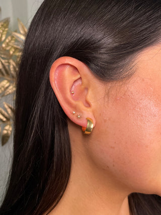 9ct Yellow Gold Star Cz Stud Earrings
