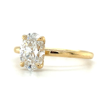 Millie - 18ct Yellow Gold 1.09ct Lab Grown Oval Solitaire with Hidden Halo