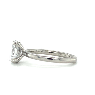 Valeria - Platinum 1.12ct Laboratory Grown Oval Solitaire with Hidden Halo
