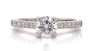 Isabella- Platinum 0.60ct Solitaire Earth Grown Diamond Ring With Castle Set Shoulders