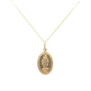 9ct Gold Large Oval Miraculous Medal