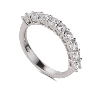 Sterling Silver 9 Stone Cz Eternity Ring