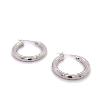 9ct White Gold Small Hoop Earrings