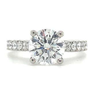 Bailey - Platinum 2.09ct Lab Grown Solitaire Diamond Ring with Castel Set Shoulders
