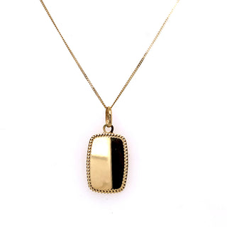 Dotted Edge Polished Engravable Tag 9ct Gold
