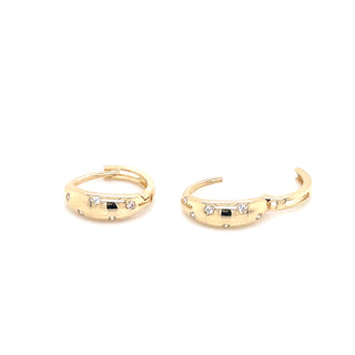 9ct Yellow Gold Star CZ Set Clicker Hoops