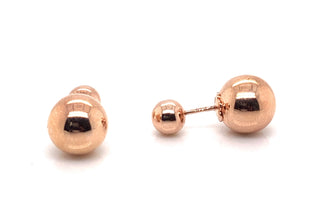 9ct Rose Gold Ball Reversible Stud Earrings