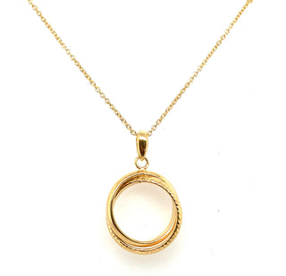 Golden Double Circle Necklace