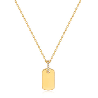 Ania Haie Gold Glam Tag Pendant Necklace