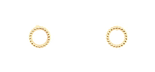 9ct Gold Dotted Open Circle Stud Earrings