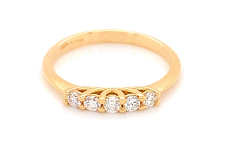 18ct Yellow Gold 0.25ct Five Stone Diamond Eternity Ring