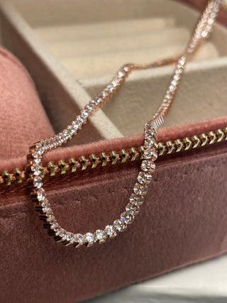 Rose Gold Tennis Necklace