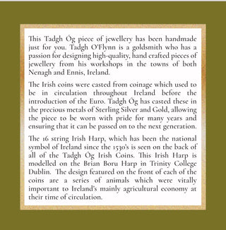 Tadgh Óg Solid 9ct Yellow Gold Haypenny Irish Coin Pendant
