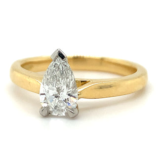 Veronica - 18ct Yellow Gold 0.70ct Lab Grown Pear Solitaire Diamond Ring