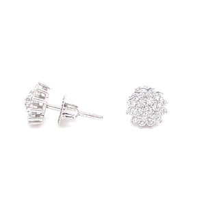 Sterling Silver CZ Cluster Style Earring