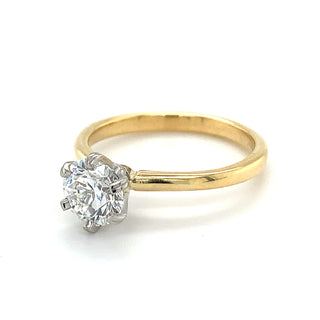 Blaire - 18ct Yellow Gold 1ct Lab Grown Six Claw Solitaire Diamond Ring