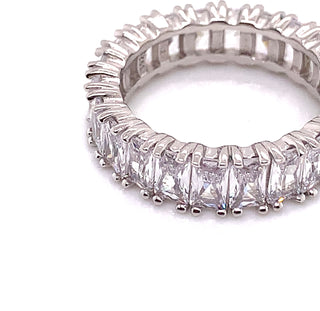 Sterling Silver Full Baguette Cz Ring