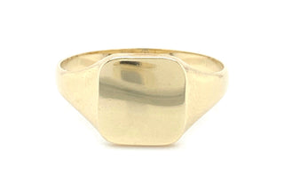 9ct Yellow Gold Square Gents Signet Ring