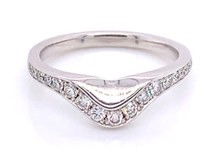 18ct White Gold Pave Set Shaped 0.26ct Earth Grown Diamond Band