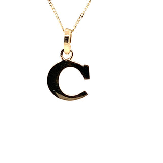 9ct Yellow Gold Plain Initial C Pendant