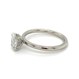 Valeria - Platinum 0.78ct Laboratory Grown Oval Solitaire with Hidden Halo