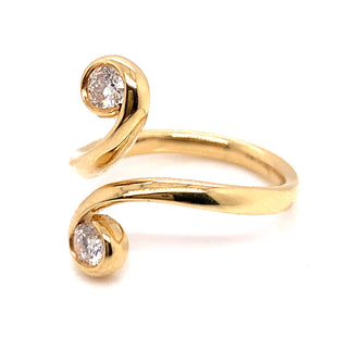 18ct Yellow Gold Earth Grown Diamond Swirl Ring