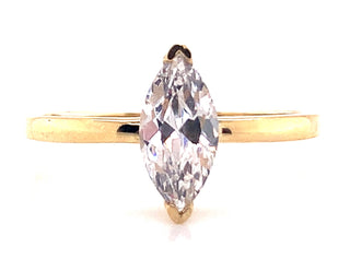 9ct Yellow Gold Marquise Cz Ring