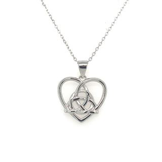 Sterling Silver Heart With Trinity Knot