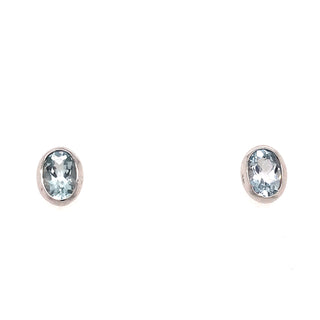 9ct White Gold Aquamarine Earrings